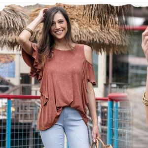 Grace & Lace top washed Siena L ruffle top